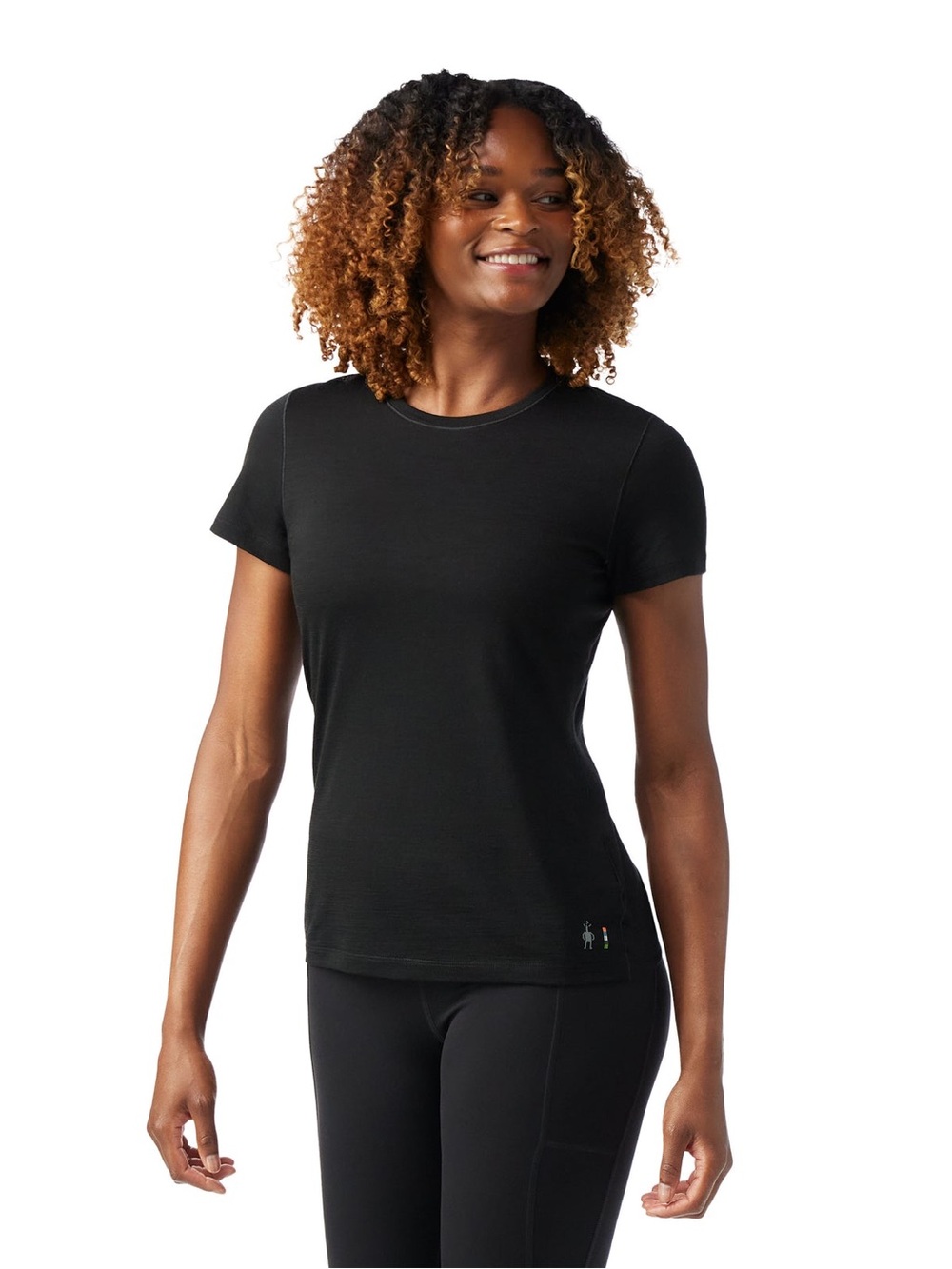 Smartwool Women’s Base Layer Black Short-Sleeve 100% Merino Wool Crewneck Tee